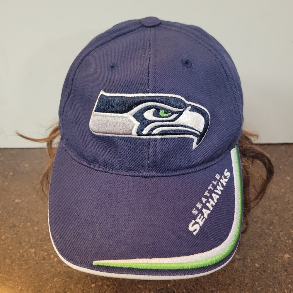 Seattle Seahawks Hat NFL Team Apparel Adjustable Strapback OSFA Embroidered Cap
